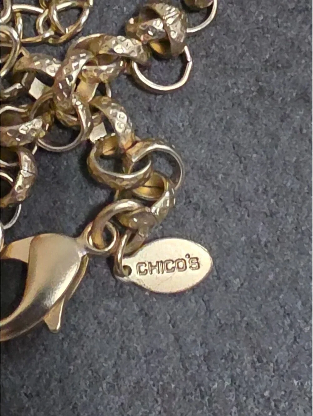 Rare Chico's Neutral Linear Swirl Necklace
